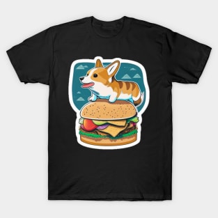 Corgi on a Burger T-Shirt